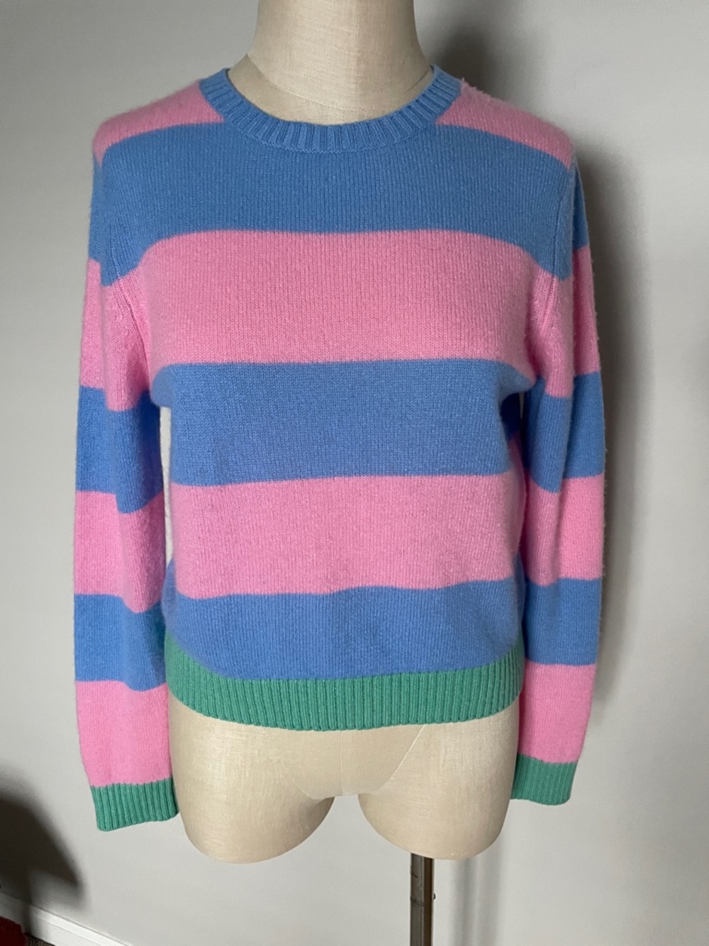 Jumper 1234 pink and blue stripe cashmere  sweater size S
